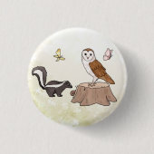 Skunk und Eule Button (Vorderseite)