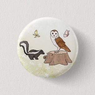 Skunk und Eule Button