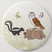 Skunk und Eule Button (Vorderseite)