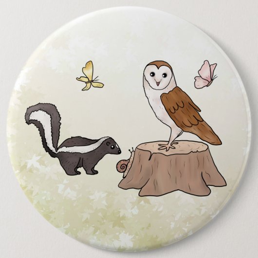 Skunk und Eule  Button (Vorderseite)