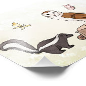 Skunk und Eule Fotodruck (Ecke)