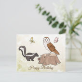 Skunk und Eule Postkarte (Stehend Vorderseite)