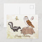 Skunk und Eule Postkarte (Vorne/Hinten)