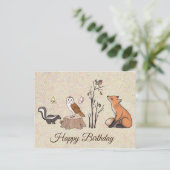 Skunk und Eule Postkarte (Stehend Vorderseite)