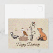 Skunk und Eule Postkarte (Vorne/Hinten)