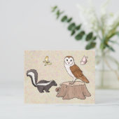 Skunk und Eule Postkarte (Stehend Vorderseite)