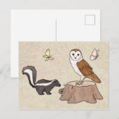 Skunk und Eule Postkarte (Vorne/Hinten)