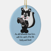 Skunk und Fisch Keramikornament (Rechts)