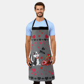 Skunk Valentine Day Niedlich Hearts Candy Gray Be Schürze (Getragen)