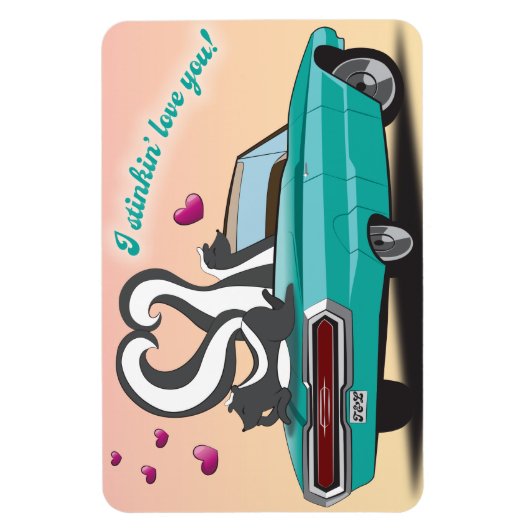 Skunk Valentine's Day Magnet (Vertikal)
