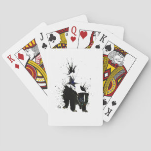 Skunk-Wasserfarbenmalerei Spielkarten