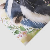 Skunk Watercolor Floral Art Seidenpapier (Ausschnitt)