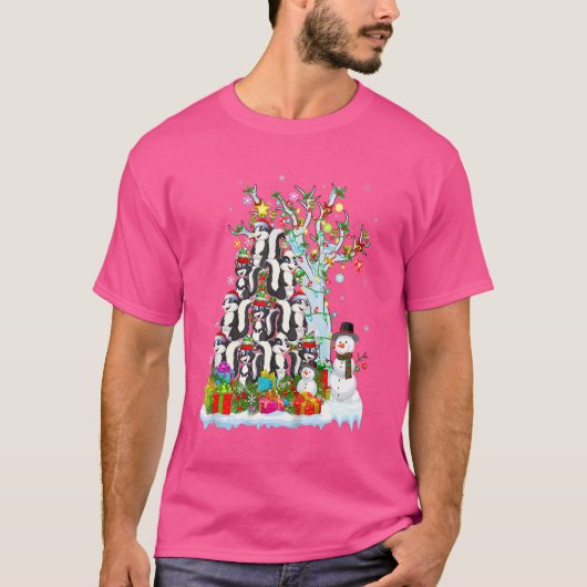 Skunk X-mas Tree Lighting Santa's Hat Skunk Funny T-Shirt (Vorderseite)