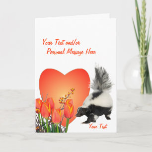 Skunks Easy To Customize Valentine Feiertagskarte
