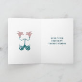 Skunks und Blume Dunkler Aquamariner Geburtstag Karte (Innenseite)