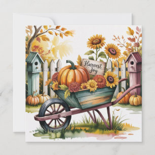 Skurrige Vintage-Schubkarre der Herbsternte,