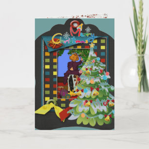 Skurril 3D Weihnachts-Grußkarte Feiertagskarte