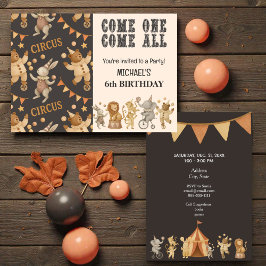 Skurril-antike Zirkus-Geburtstagseinladung Einladung