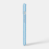 Skurril Blau Weiß Streifen Preppy Monogramm iPhone 15 Hülle (Linke Seite)