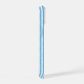 Skurril Blau Weiß Streifen Preppy Monogramm iPhone 15 Hülle (Rechte Seite)