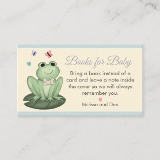 Skurril blaue Frosch-Baby-Shower-Bücher für Baby Begleitkarte
