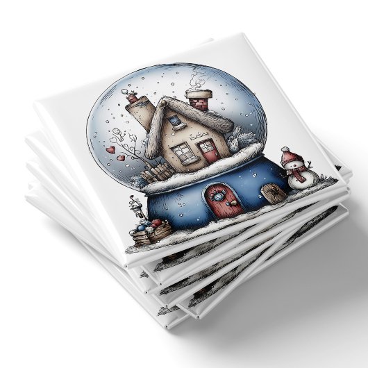 Skurril blauer Schneeball-Weihnachtsmagnet Magnet