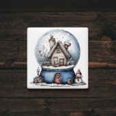 Skurril blauer Schneeball-Weihnachtsmagnet Magnet