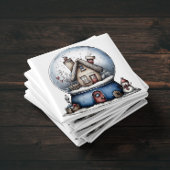 Skurril blauer Schneeball-Weihnachtsmagnet Magnet