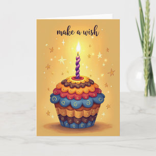 Skurril dekorierte Cupcake-Geburtstagskarte Karte