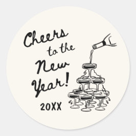 Skurril Disco-Kugel Silvesterparty Runder Aufkleber