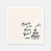 Skurril Disco-Kugel Silvesterparty Serviette (Vorderseite)