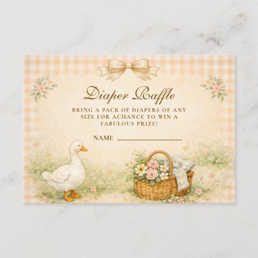 Skurril Dummer Gänsespiel Frühling Windel Raffle Begleitkarte (Vorderseite)