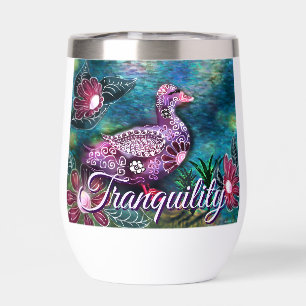 Skurril floral Ente Lila Türkis Personalisiert