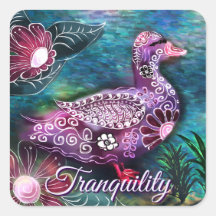 Skurril floral Ente Lila Türkis Personalisiert