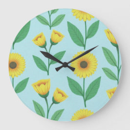 Skurril Frohe Blüte Große Wanduhr