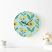 Skurril Frohe Blüte Große Wanduhr (Zuhause)