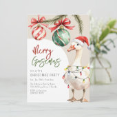 Skurril Gans Weihnachtsfeier Einladung (Stehend Vorderseite)