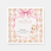 Skurril Gänschen Rosa Gingham Babyparty Serviette (Vorderseite)