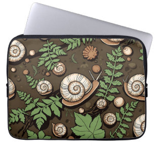 Skurril-Garten-Schnecken-Kräutermuster Laptopschutzhülle
