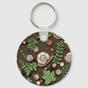 Skurril-Garten-Schnecken-Kräutermuster Schlüsselanhänger