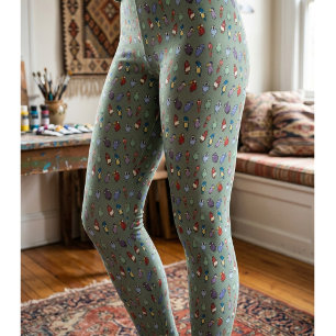 Skurril gemusterte Vogel-Leggings Leggings