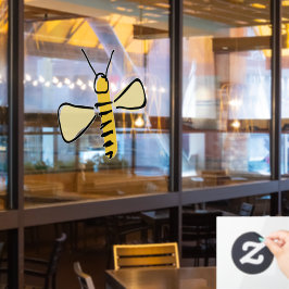 Skurril gezeichnete Hummel-Doodle Fensteraufkleber