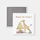 Skurril gezeichneter Weihnachtsbaum mit Giraffe Magnet (Vorderseite/Rückseite)