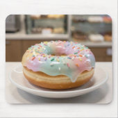 Skurril glasierter Donut in Pastellfarben Mousepad (Vorne)