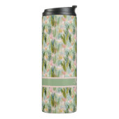 Skurril-grüne florale personalisierte  thermosbecher (Nach links gedreht)