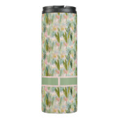 Skurril-grüne florale personalisierte  thermosbecher (Rückseite)