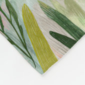 Skurril-grüne florale Wasserfarbe Fleecedecke (Ecke)