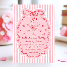 Skurril handgezeichnete Galentine's Day-Einladung