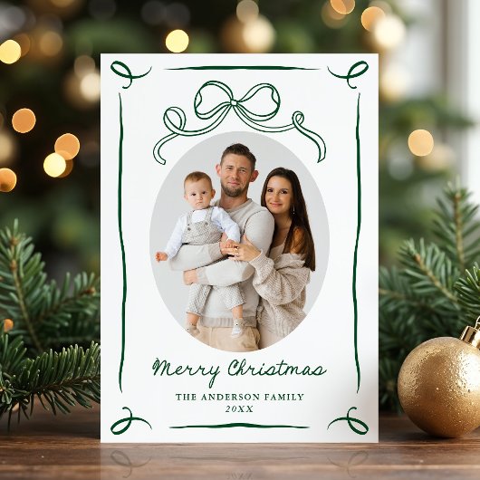 Skurril Handgezeichneter Grüner Bogen Weihnachten 