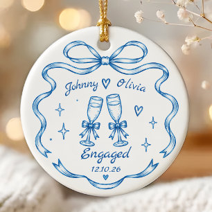 Skurril handgezeichneter Verlobungs-Keramik-Schmuc Keramik Ornament